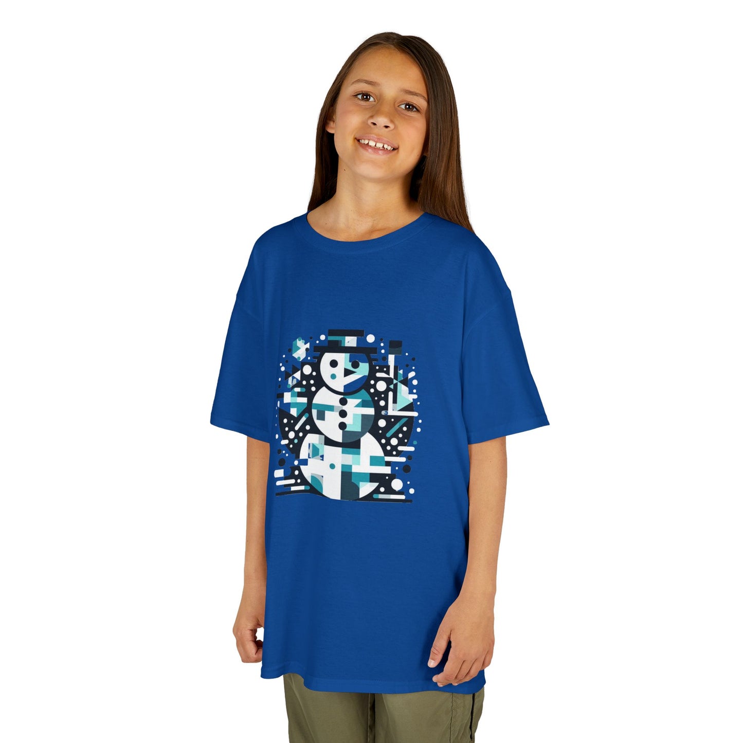 Kids Heavy Cotton T-Shirt (Abstract Snowman)