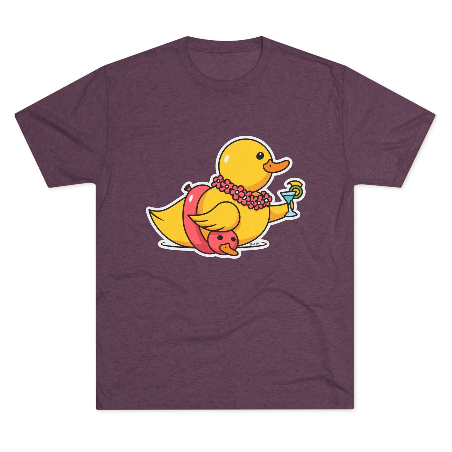 Unisex Tri-Blend Crew Tee (Tropical Duck)