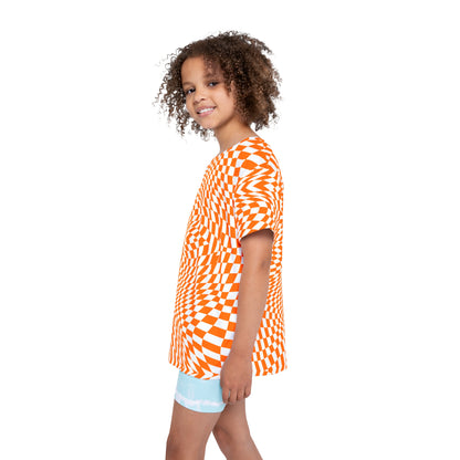 Kids Sports Jersey (Orange Pixels)