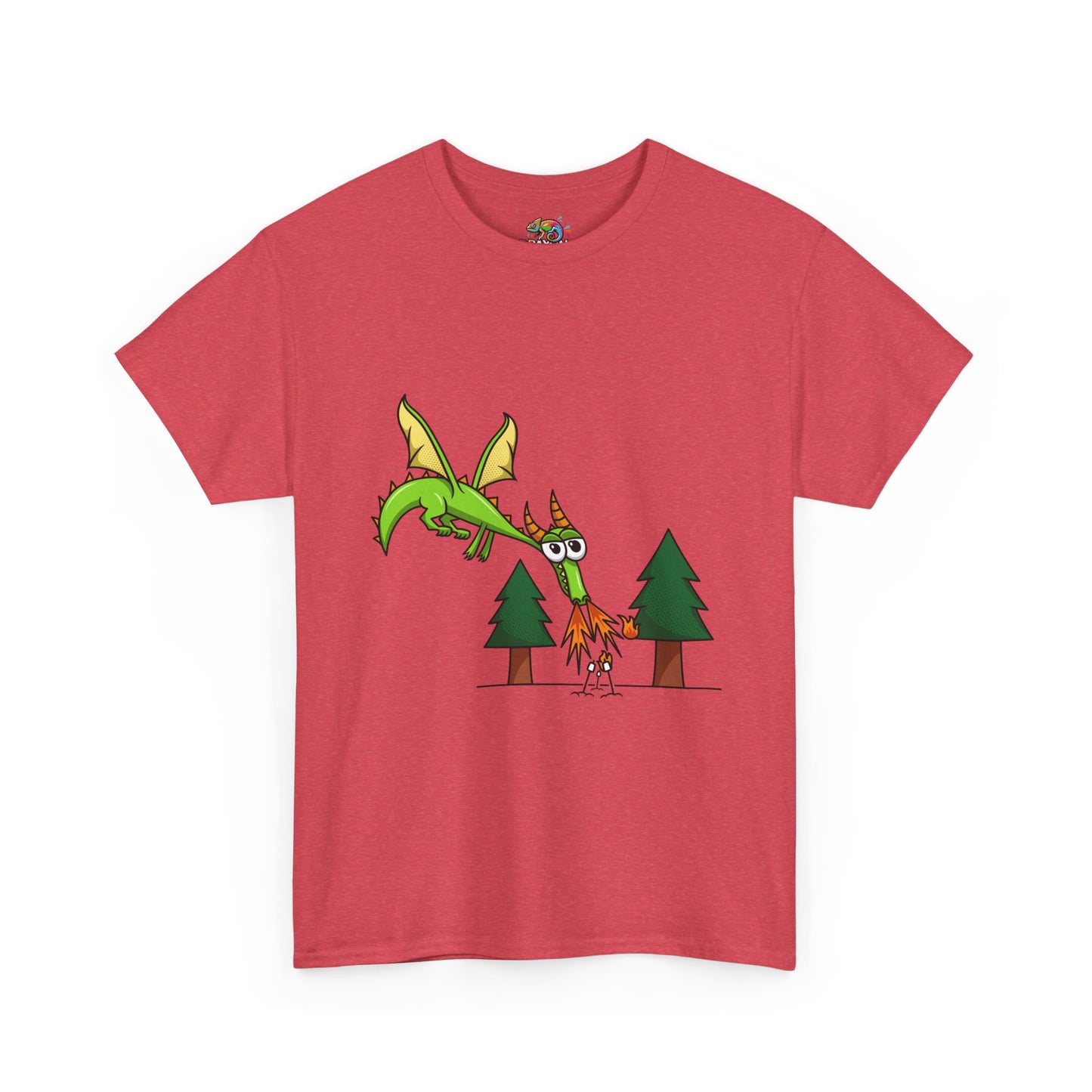 Unisex Heavy Cotton Tee (Flaming Dragon)