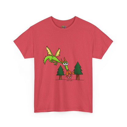 Unisex Heavy Cotton Tee (Flaming Dragon)