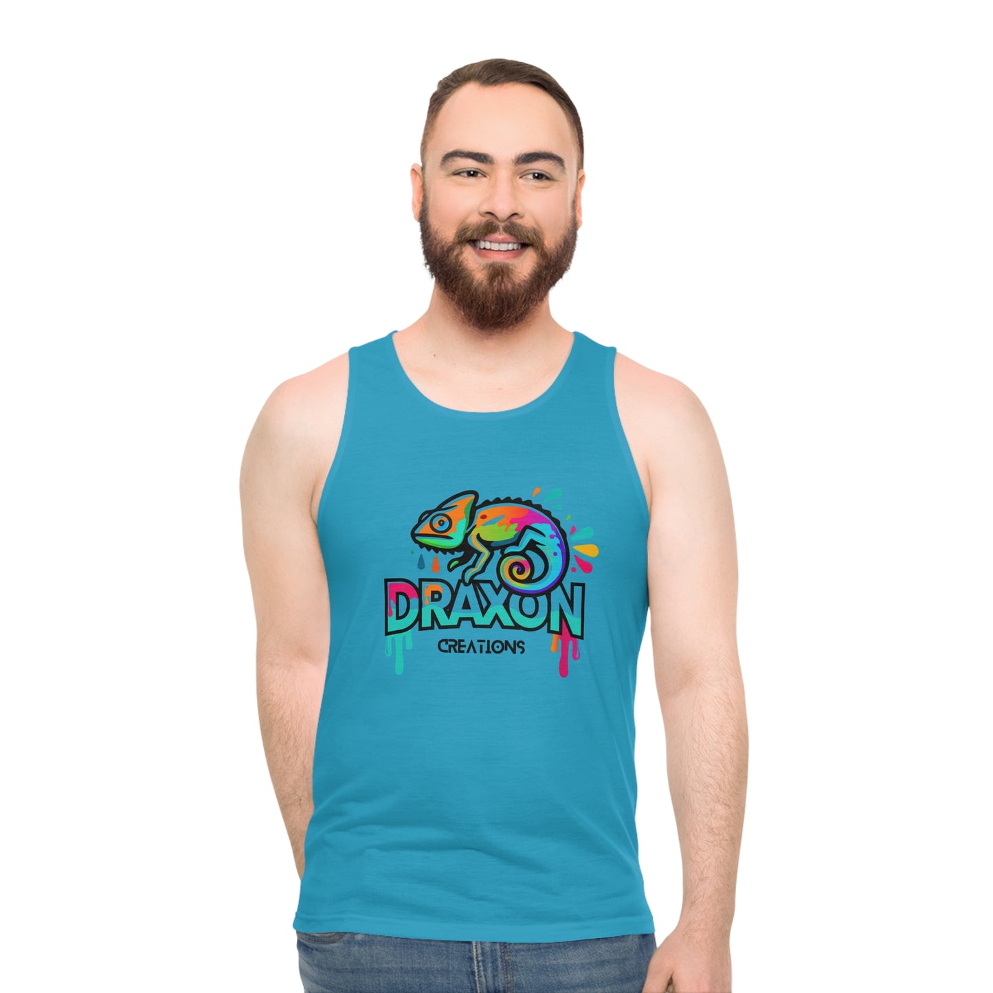 Turquoise Unisex Tank Top (AOP)