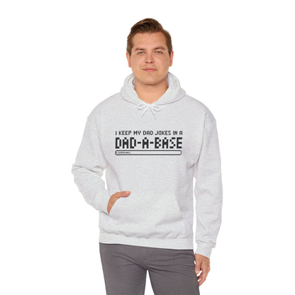 Dad Jokes Hoodie - Unisex Heavy Blend™ Sweatshirt (Keep my Jokes in a Dad-A-Base)