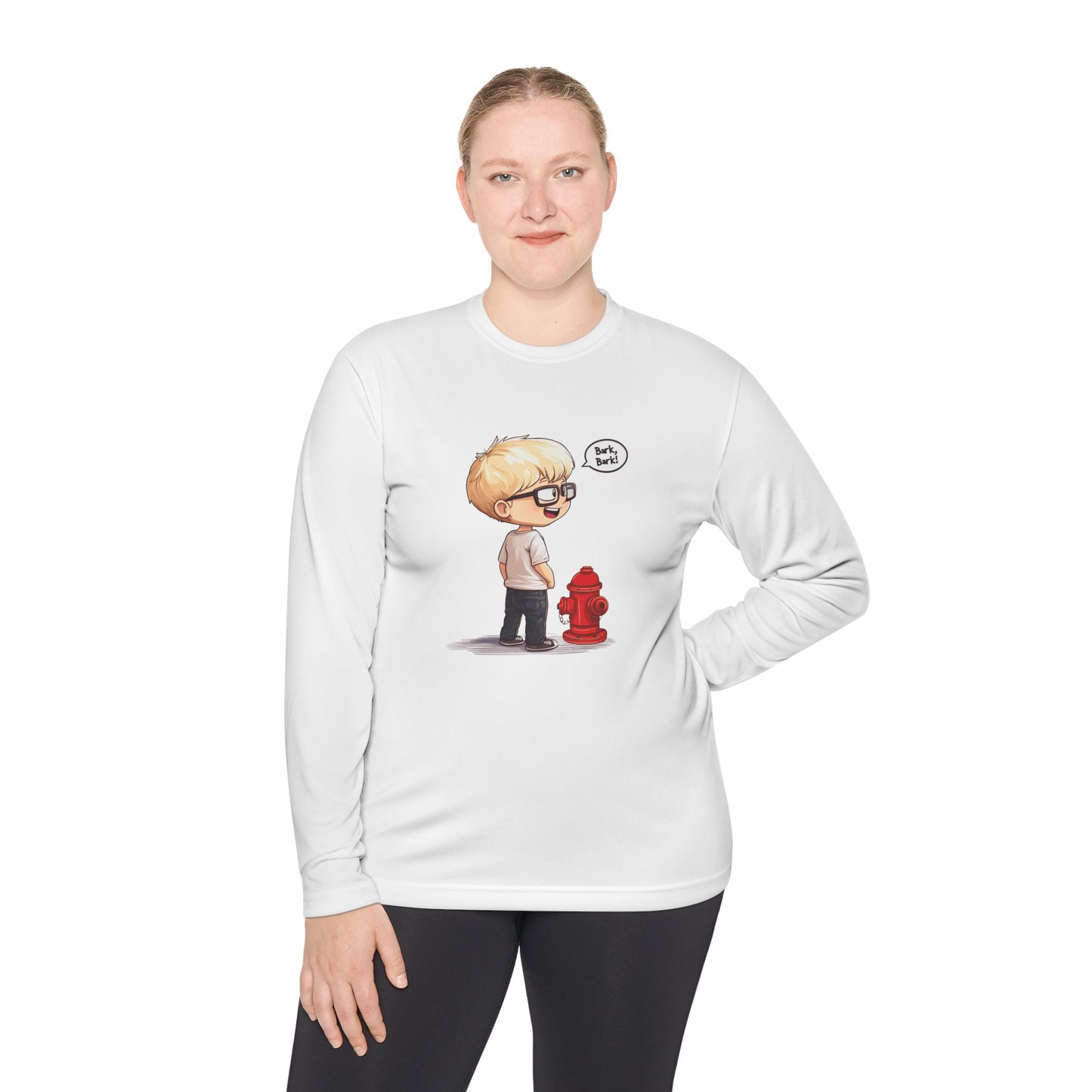 Unisex Lightweight Long Sleeve Tee (Bark Bark)