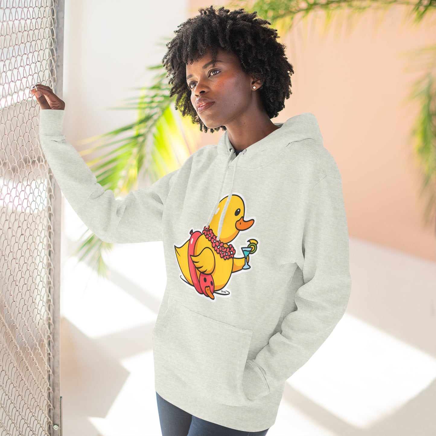 Three-Panel Fleece Hoodie (Tropical Duck)