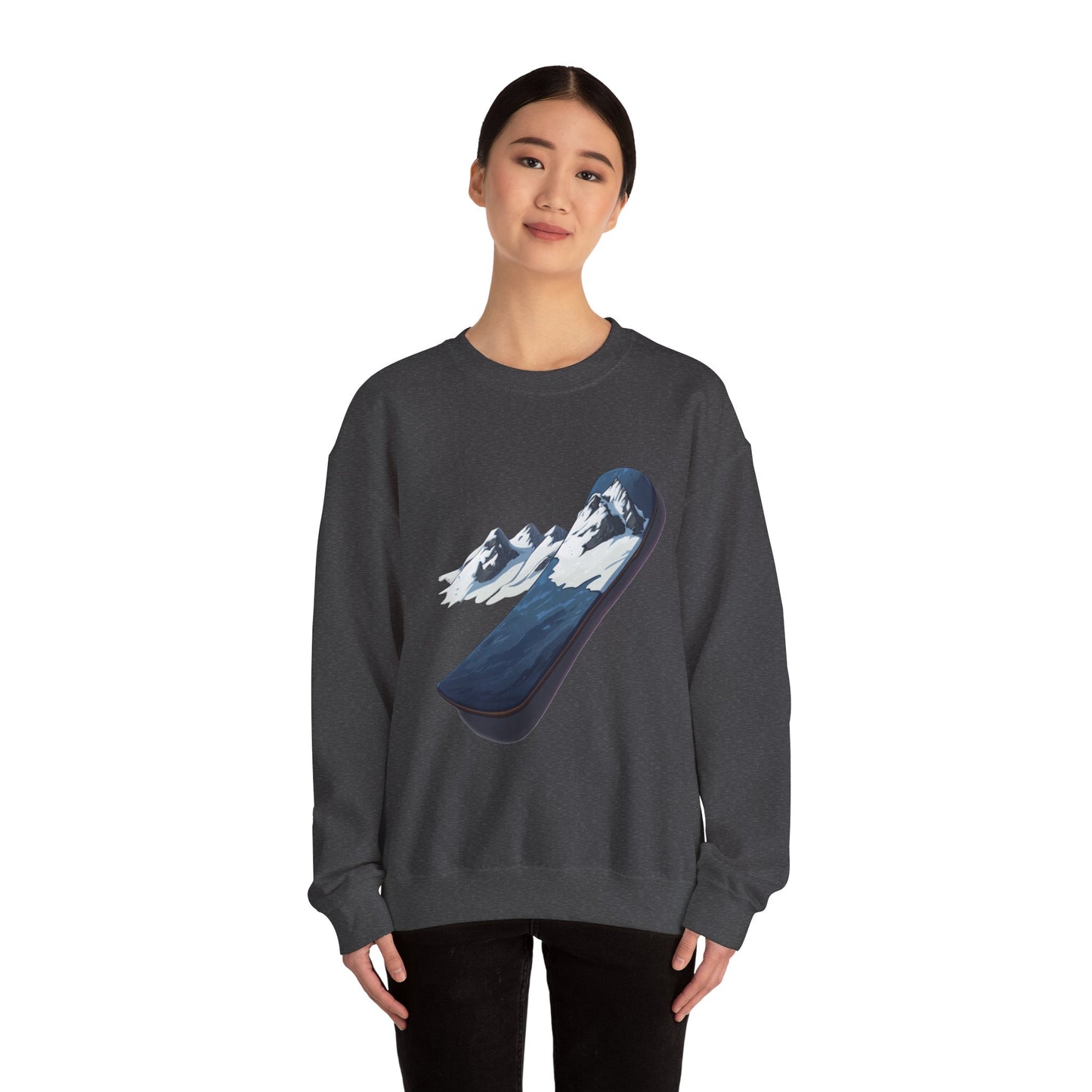 Unisex Heavy Blend™ Crewneck Sweatshirt (Mountain Snowboard)