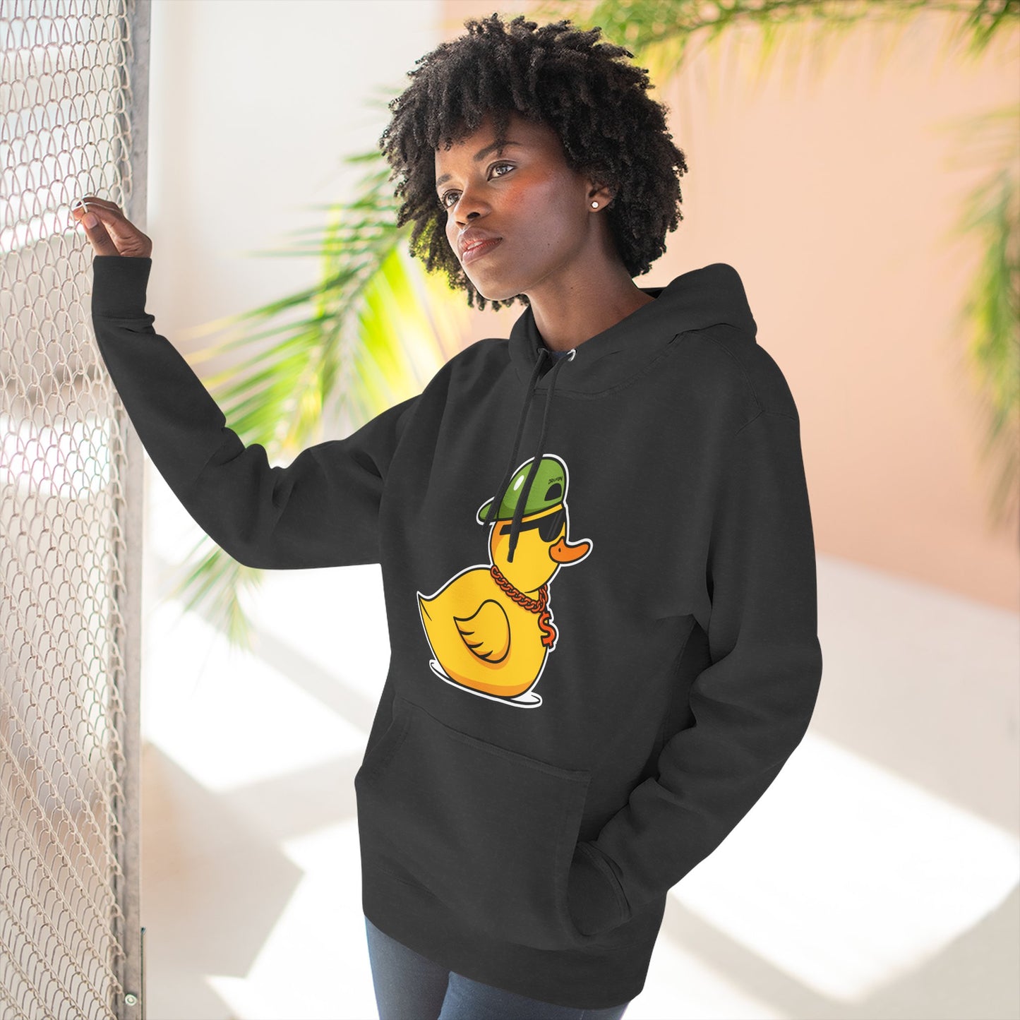 Three-Panel Fleece Hoodie (Gangster Duck)