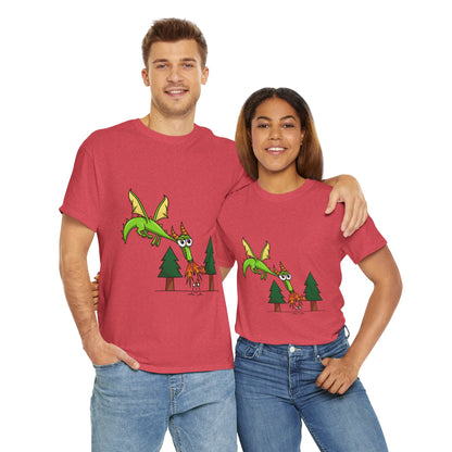 Unisex Heavy Cotton Tee (Flaming Dragon)