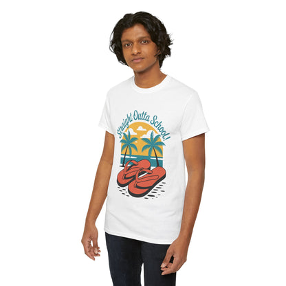Unisex Heavy Cotton Tee (Straight Outta School)