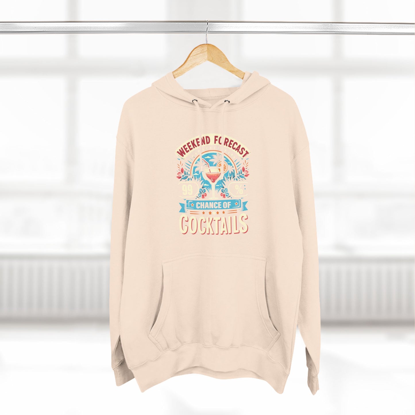 Three-Panel Fleece Hoodie (99% Chance of Cocktails)