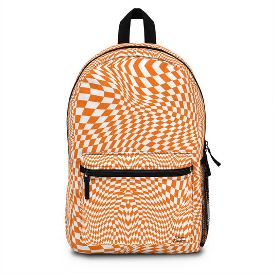Backpack School Bag (Orange pixels)