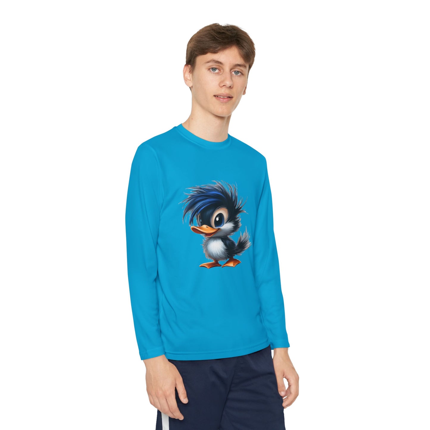 Youth Long Sleeve Competitor Tee (Blue Hair Duck)