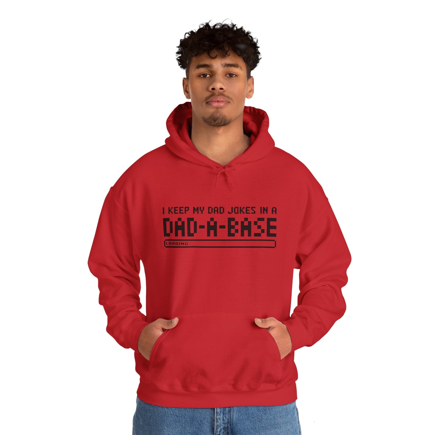 Dad Jokes Hoodie - Unisex Heavy Blend™ Sweatshirt (Keep my Jokes in a Dad-A-Base)