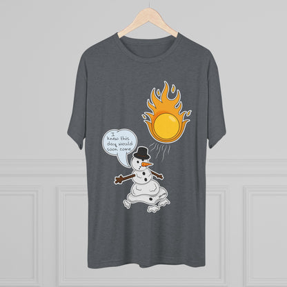 Unisex Tri-Blend Crew Tee (Melting Snowman)