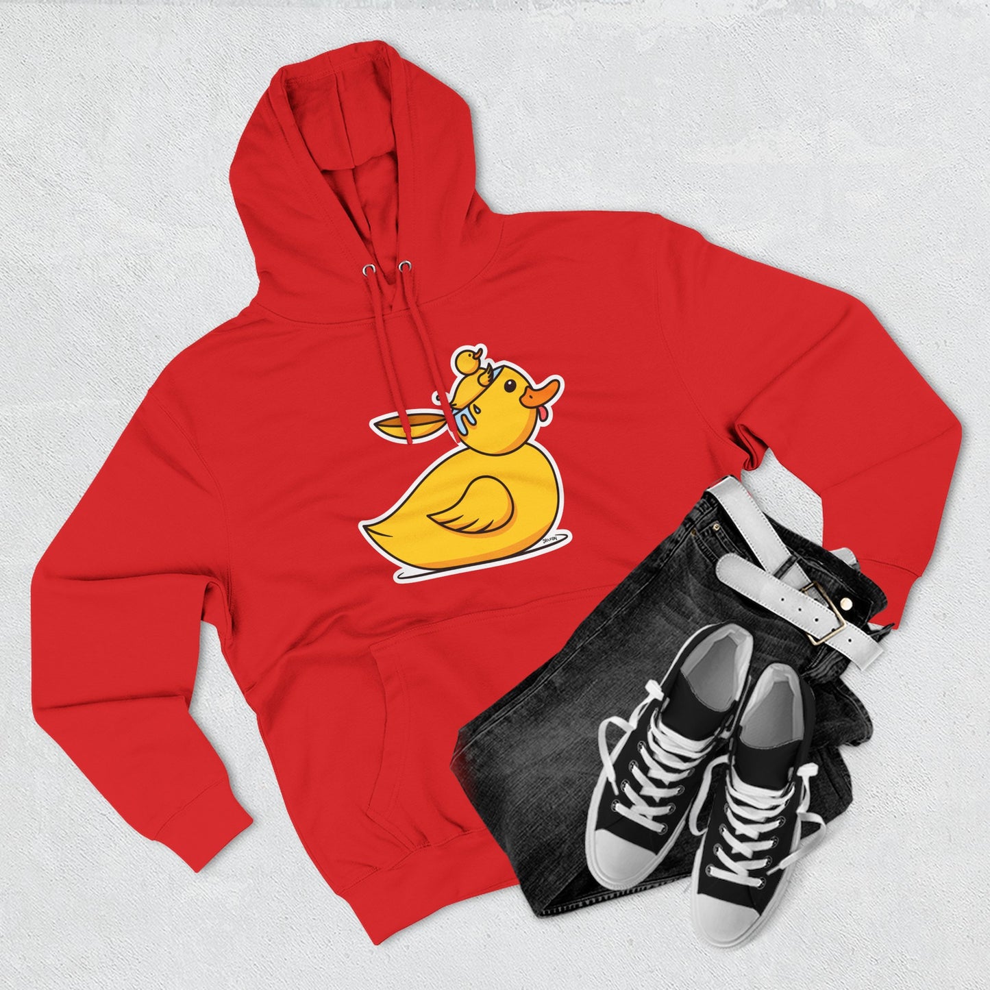 Three-Panel Fleece Hoodie (Duck Bird Brain)