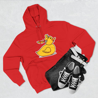 Three-Panel Fleece Hoodie (Duck Bird Brain)