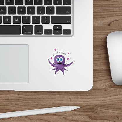 Die-Cut Stickers | Vibrant Art for Personalization (Octopus Hug)