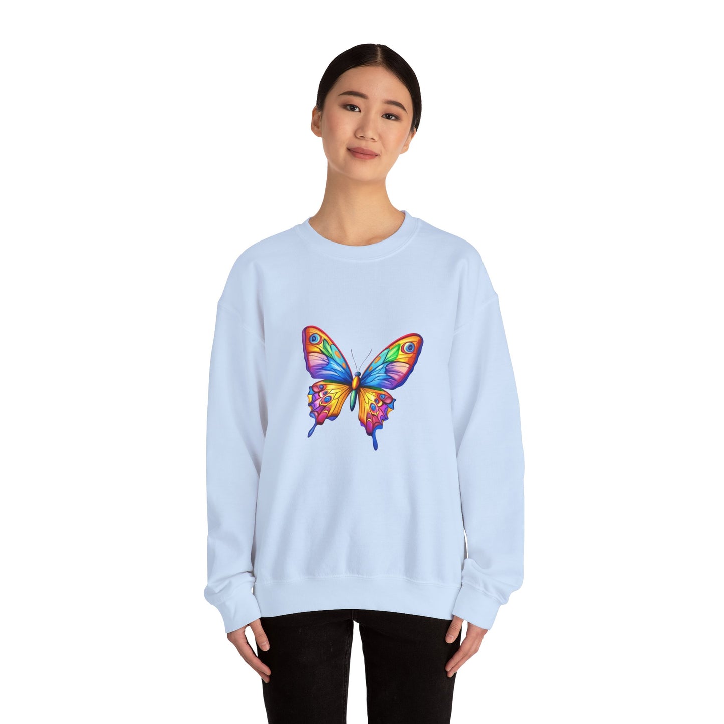 Unisex Heavy Blend™ Crewneck Sweatshirt (Colorful Butterfly)