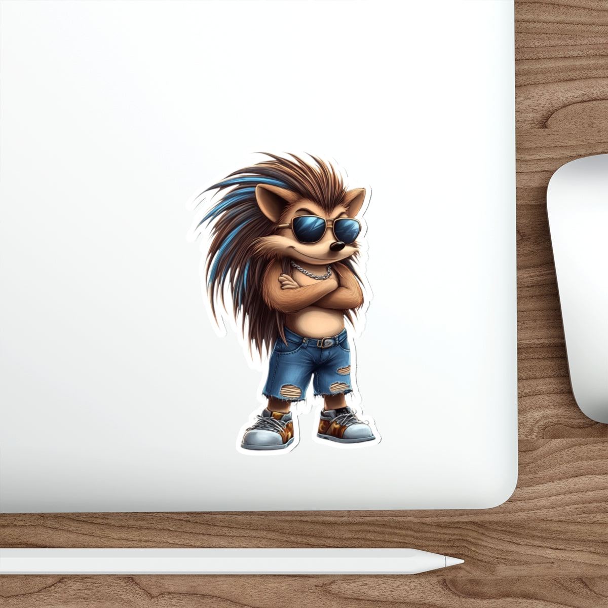 Die-Cut Stickers | Vibrant Art for Personalization (Cool Hedgehog)
