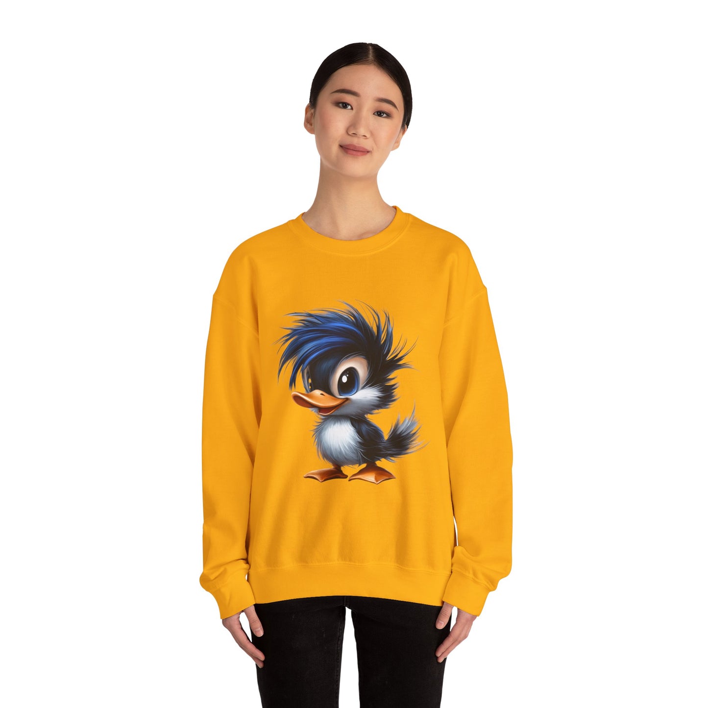 Unisex Heavy Blend™ Crewneck Sweatshirt (Blue Hair Duck)