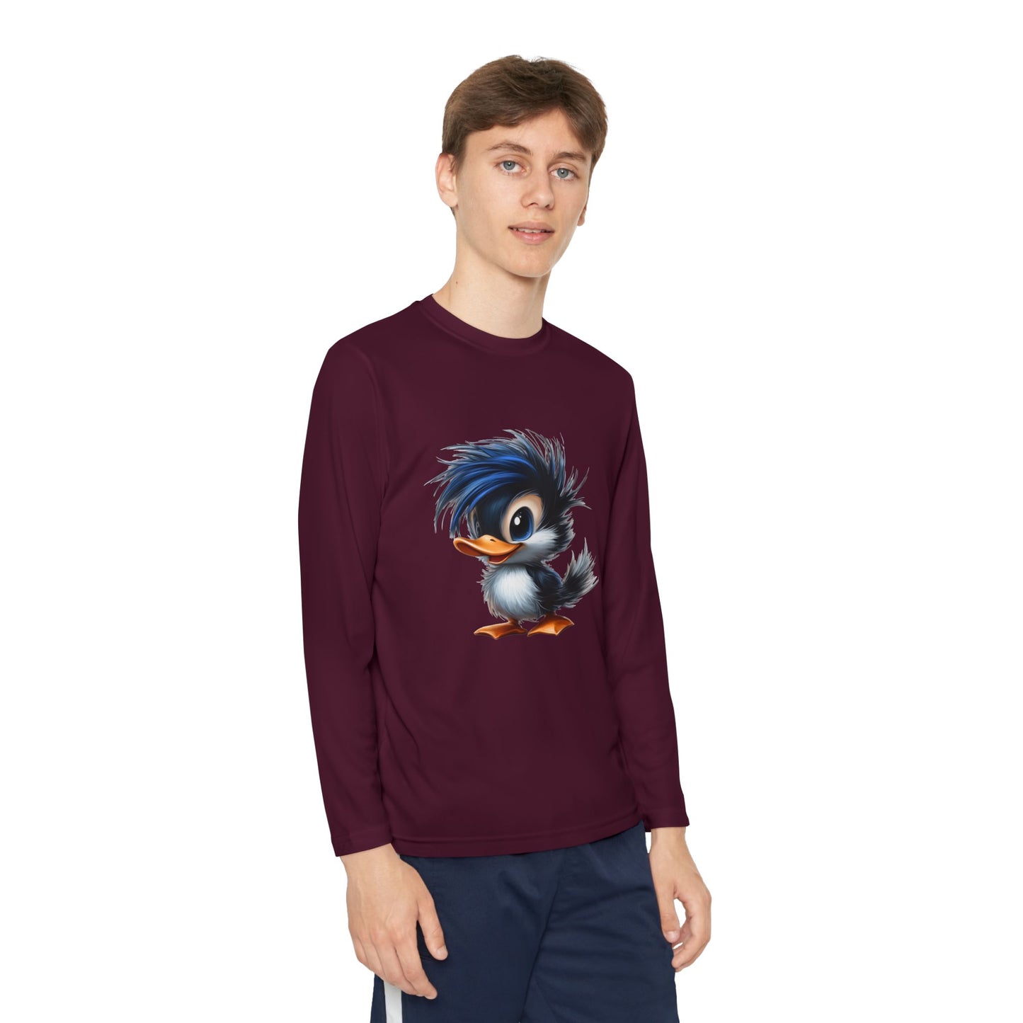 Youth Long Sleeve Competitor Tee (Blue Hair Duck)