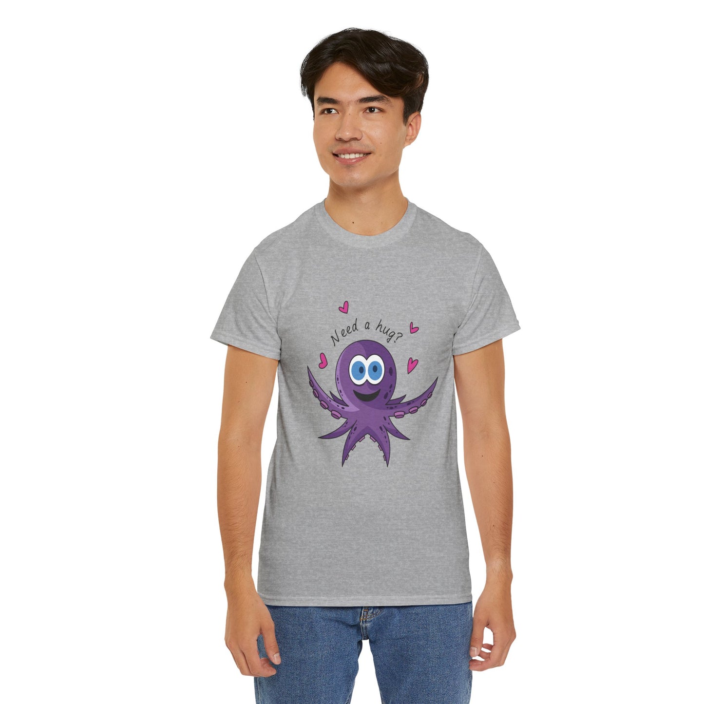 Unisex Heavy Cotton Tee (Octopus Hug)