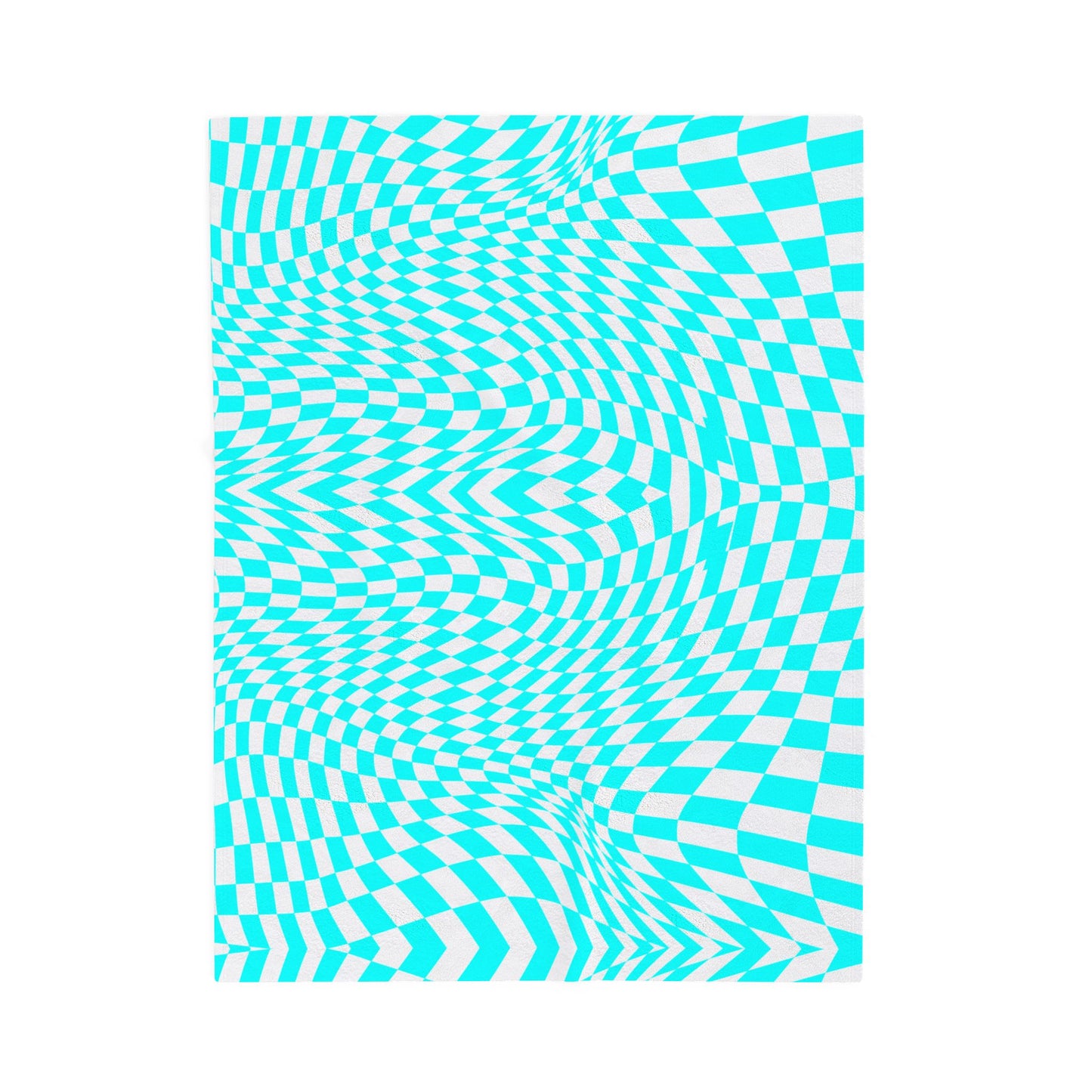 Velveteen Plush Blanket (Turquoise pixels)