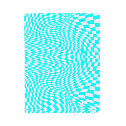 Velveteen Plush Blanket (Turquoise pixels)
