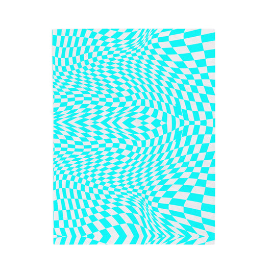 Velveteen Plush Blanket (Turquoise pixels)