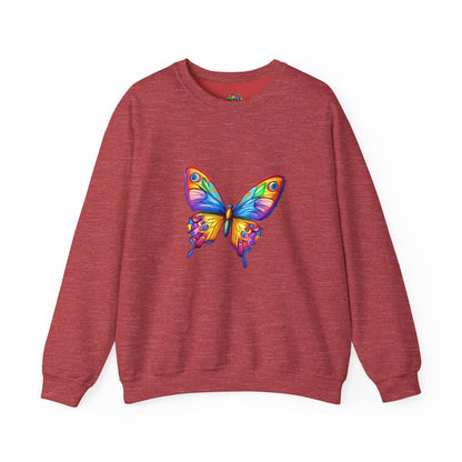 Unisex Heavy Blend™ Crewneck Sweatshirt (Colorful Butterfly)