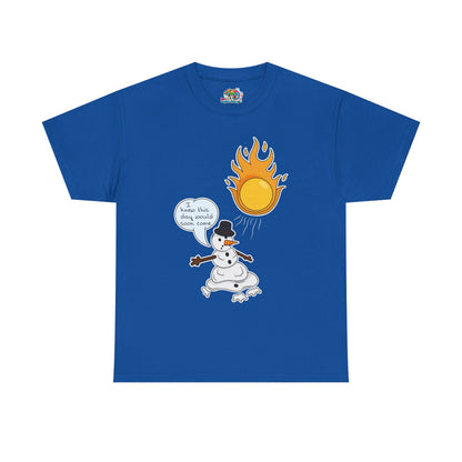Unisex Heavy Cotton Tee (Melting Snowman)