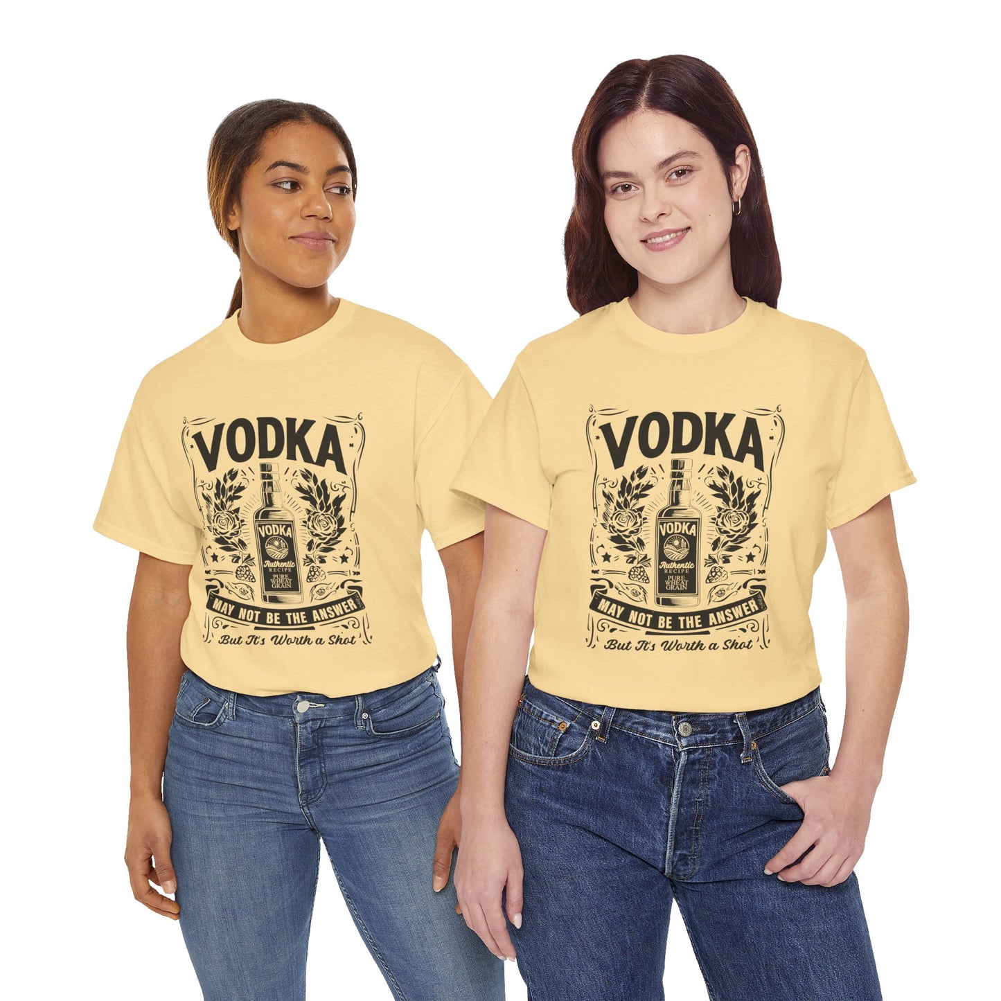 Unisex Heavy Cotton Tee (Vodka - Worth a Shot)