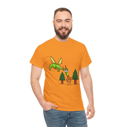Unisex Heavy Cotton Tee (Flaming Dragon)