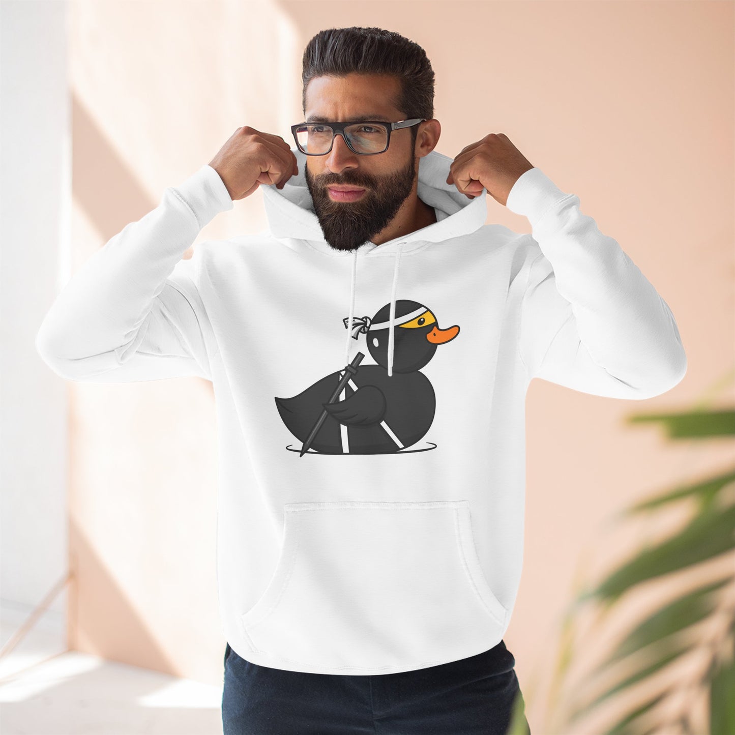 Three-Panel Fleece Hoodie (Ninja Duck)