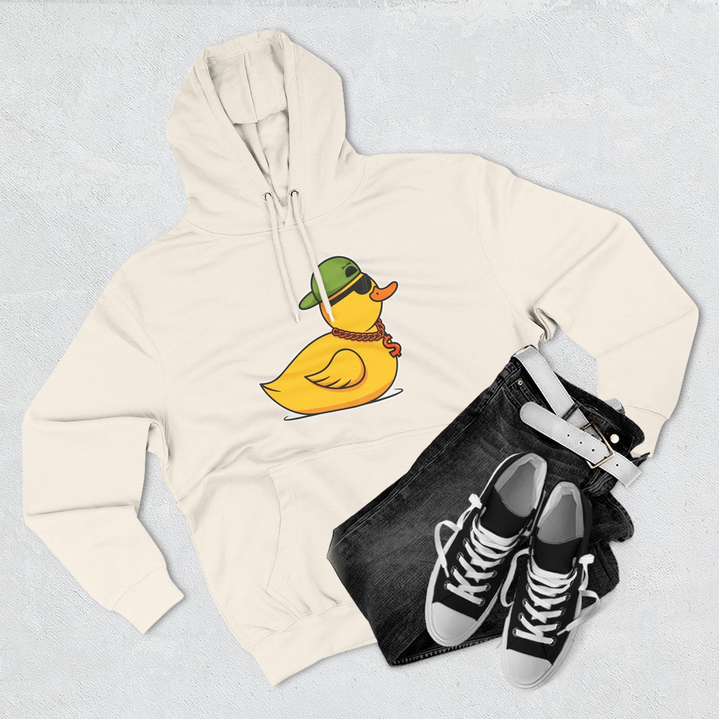 Three-Panel Fleece Hoodie (Gangster Duck)
