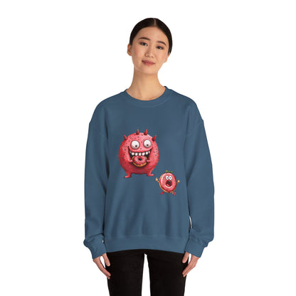 Unisex Heavy Blend™ Crewneck Sweatshirt (Donut Monster eating Donut)