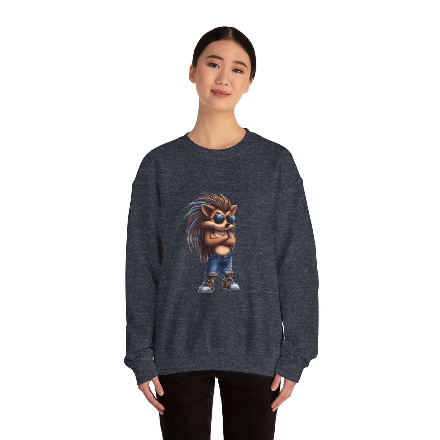 Unisex Heavy Blend™ Crewneck Sweatshirt (Cool Hedgehog)