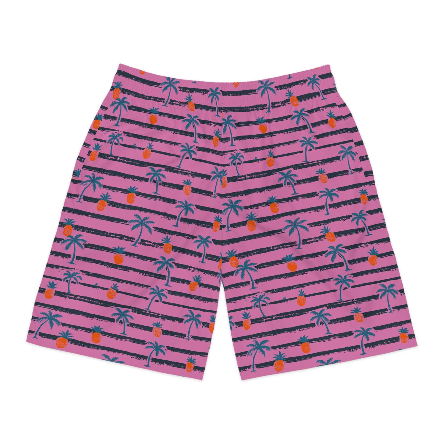 Men's Jogger Shorts - Pink (Pineapple Palm Tree)