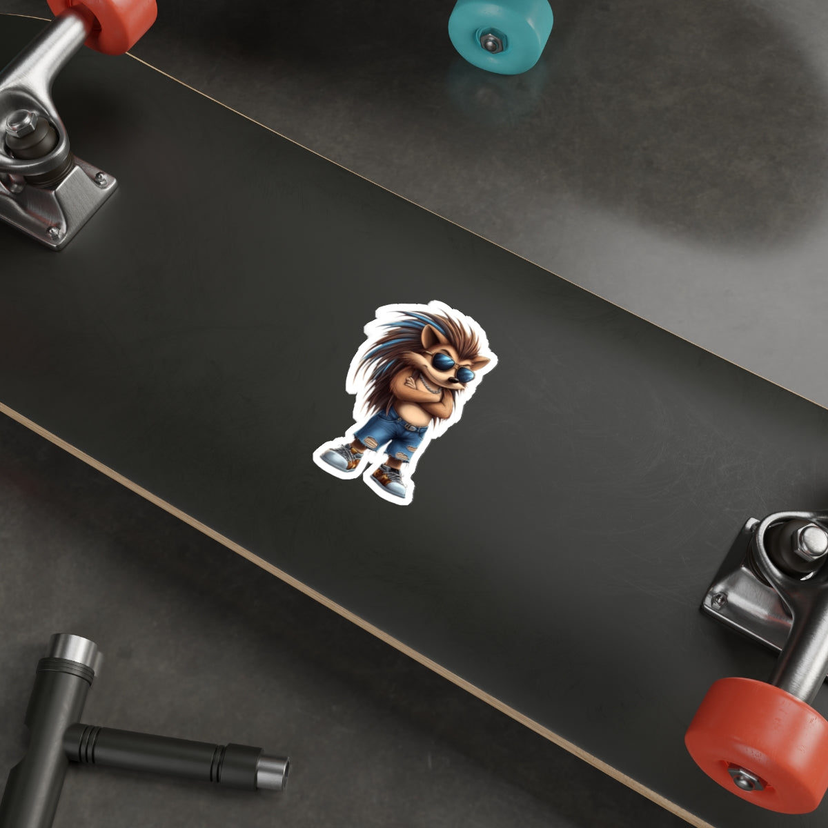Die-Cut Stickers | Vibrant Art for Personalization (Cool Hedgehog)