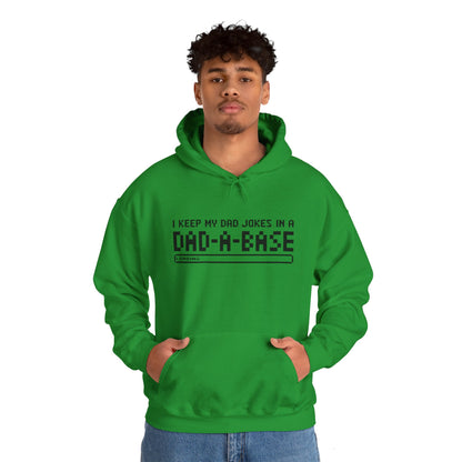 Dad Jokes Hoodie - Unisex Heavy Blend™ Sweatshirt (Keep my Jokes in a Dad-A-Base)