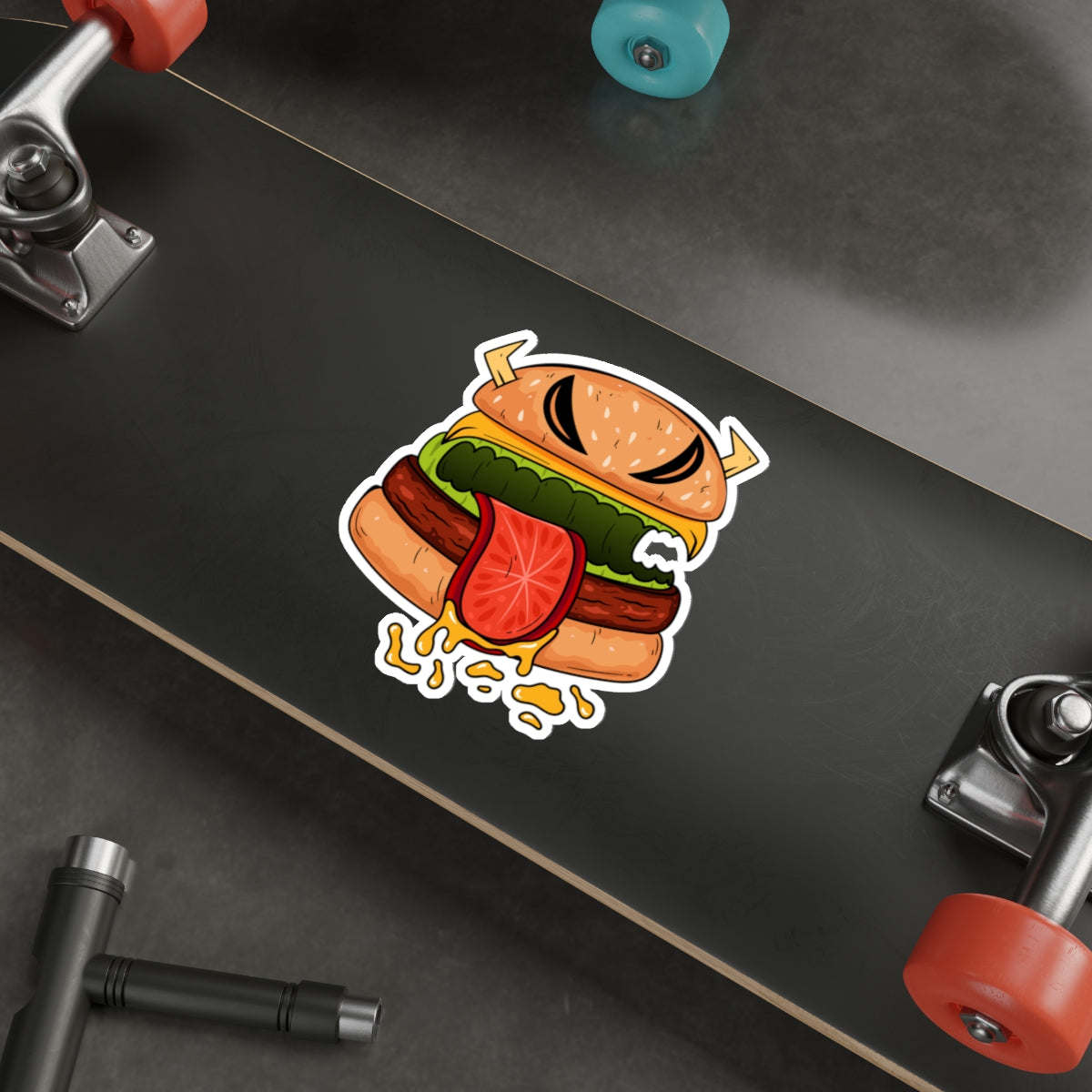 Die-Cut Stickers | Vibrant Art for Personalization (Cheeseburger Monster)
