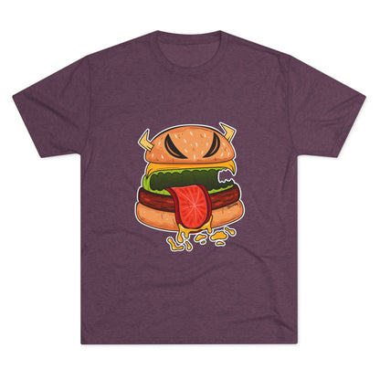 Unisex Tri-Blend Crew Tee (Cheeseburger Monster)