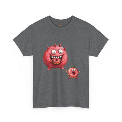 Unisex Heavy Cotton Tee (Donut Monster eating Donut)