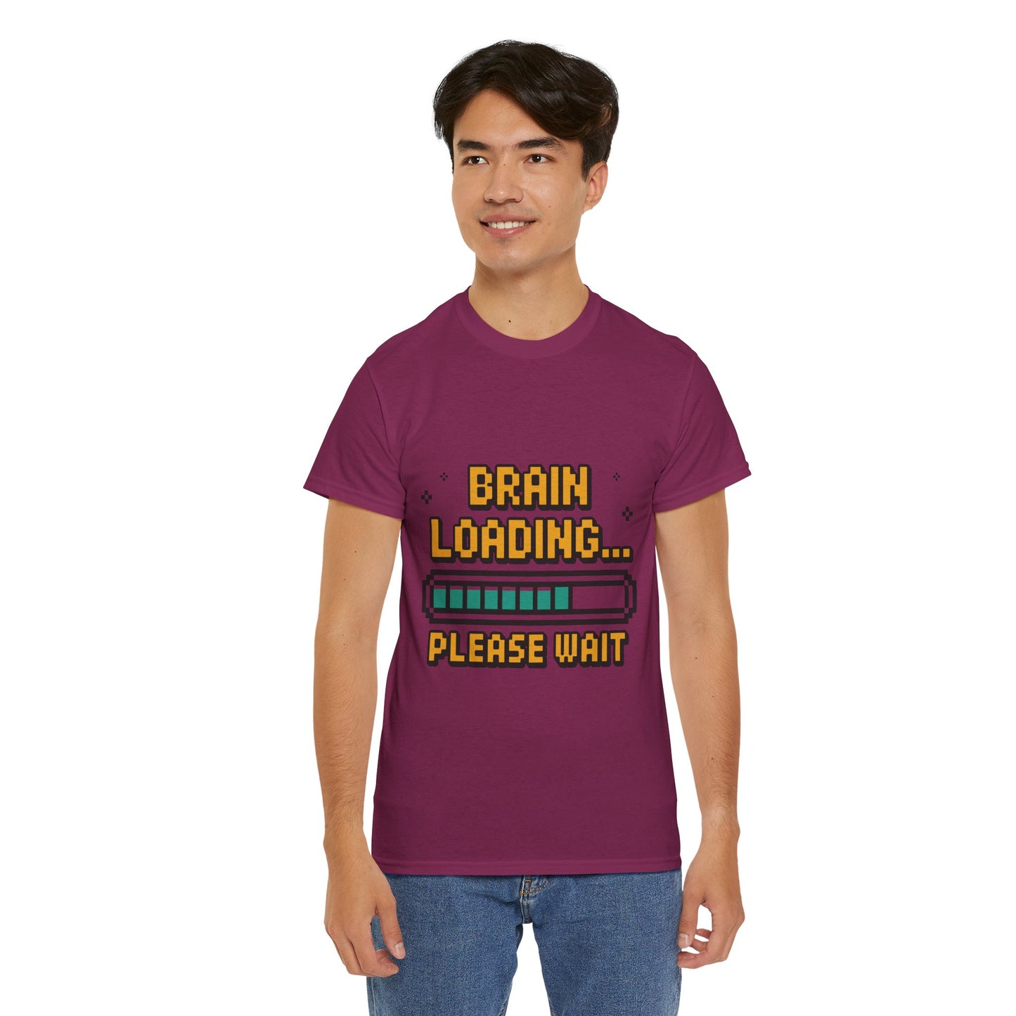Unisex Heavy Cotton Tee (Brain Loading...Please Wait)