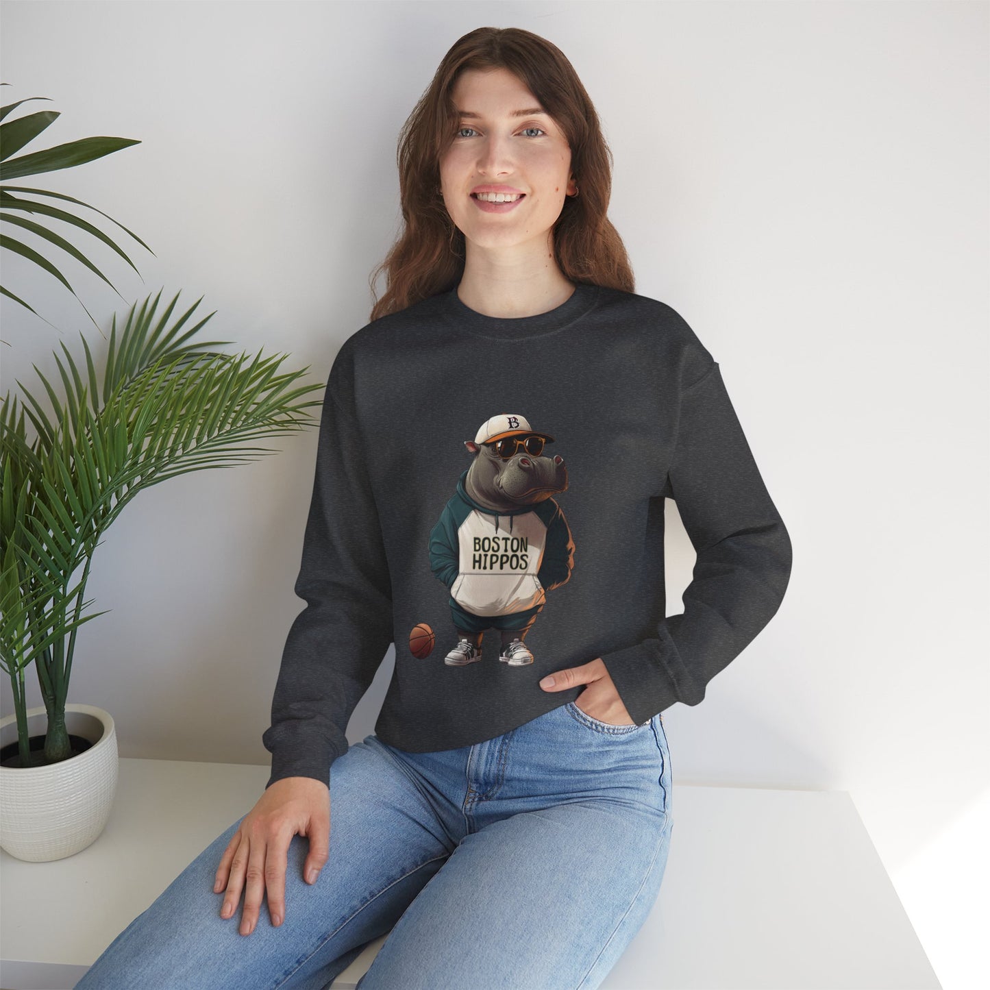 Unisex Heavy Blend™ Crewneck Sweatshirt (Boston Hippos)