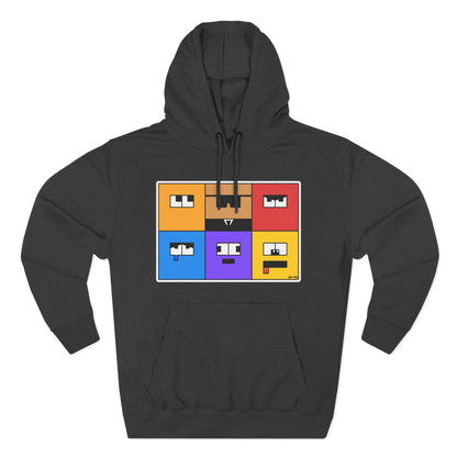 Three-Panel Fleece Hoodie (Emotion Blocks)