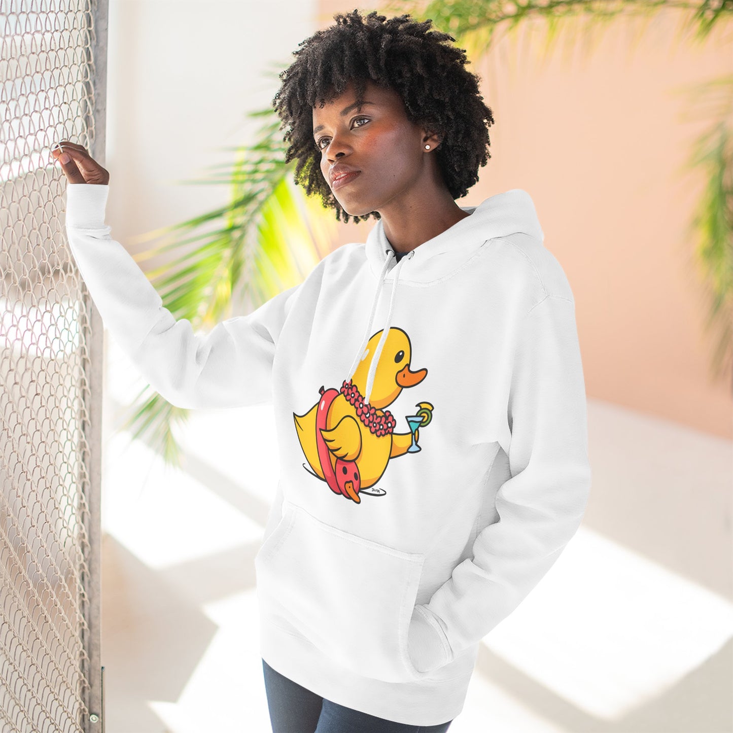 Three-Panel Fleece Hoodie (Tropical Duck)
