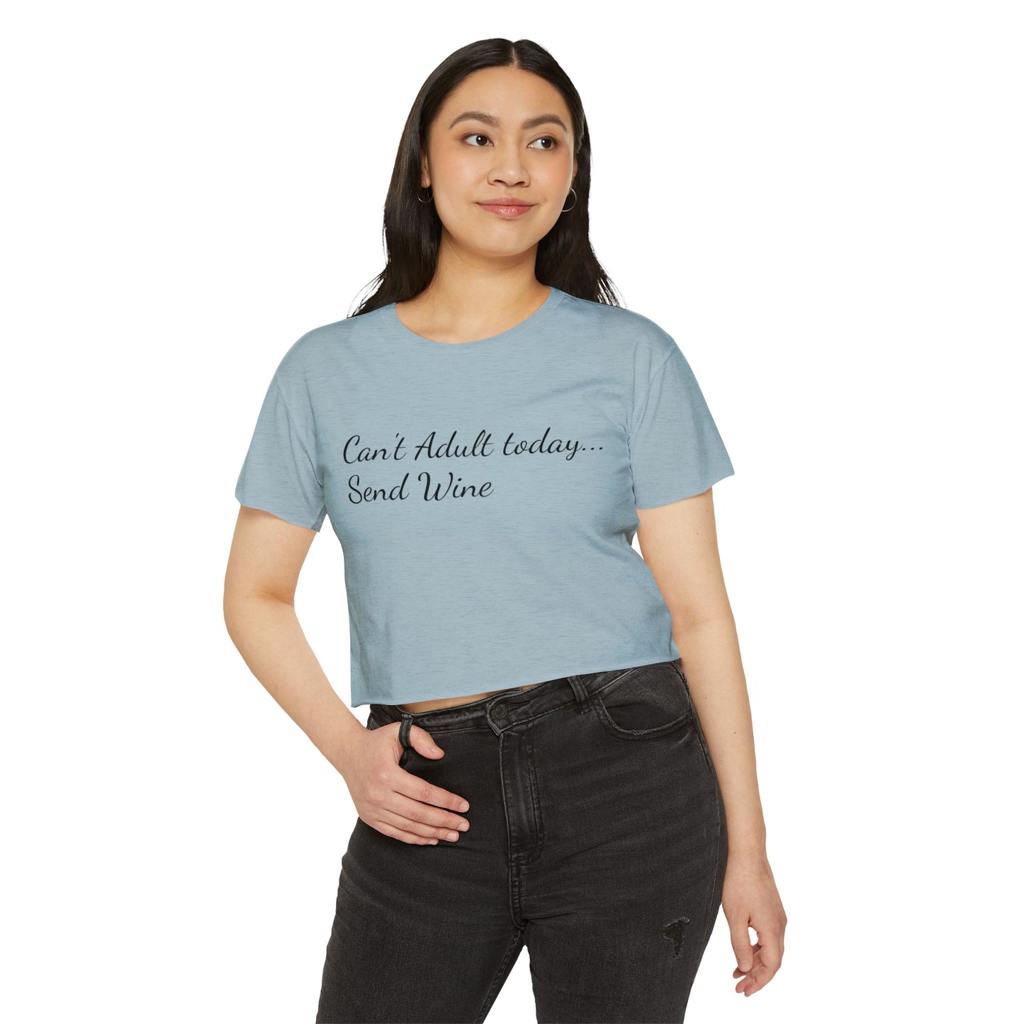 Women's Festival Crop Top (Can't Adult, Send Wine)