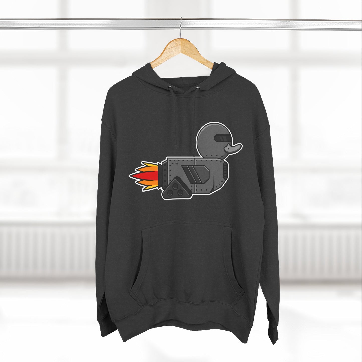 Three-Panel Fleece Hoodie (Robot Duck)