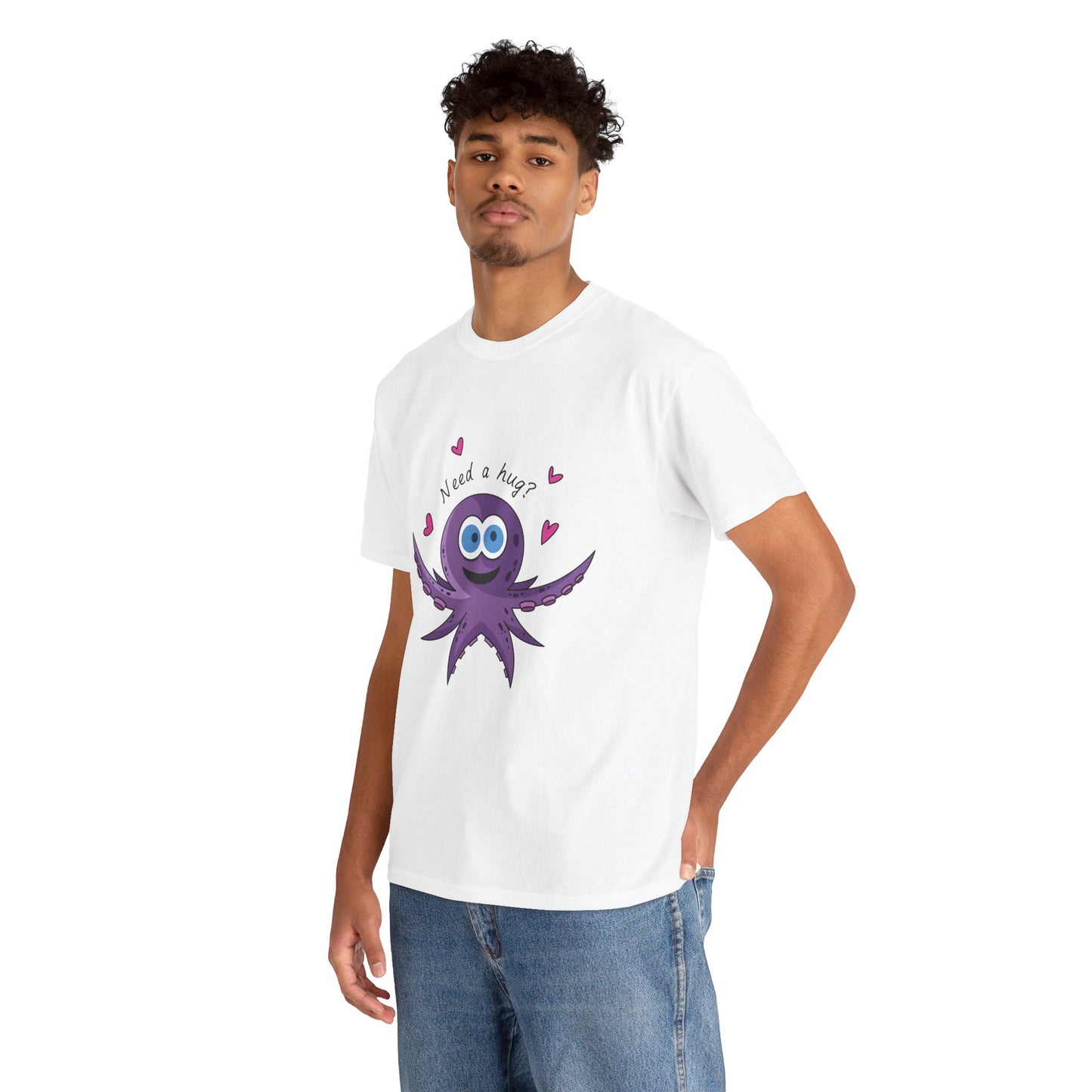 Unisex Heavy Cotton Tee (Octopus Hug)